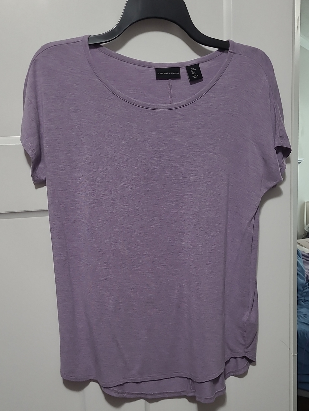 Ann Taylor Lavender Short-Sleeve Crewneck Tee